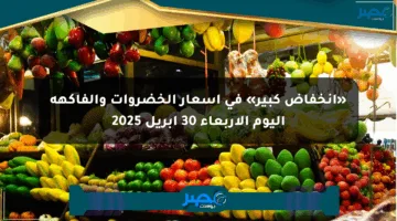 «انخفاض كبير» في أسعار الخضروات والفاكهة اليوم الأربعاء 30 أبريل 2025